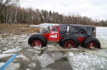 Первые рабочие испытания вездехода "Полюс-2М"